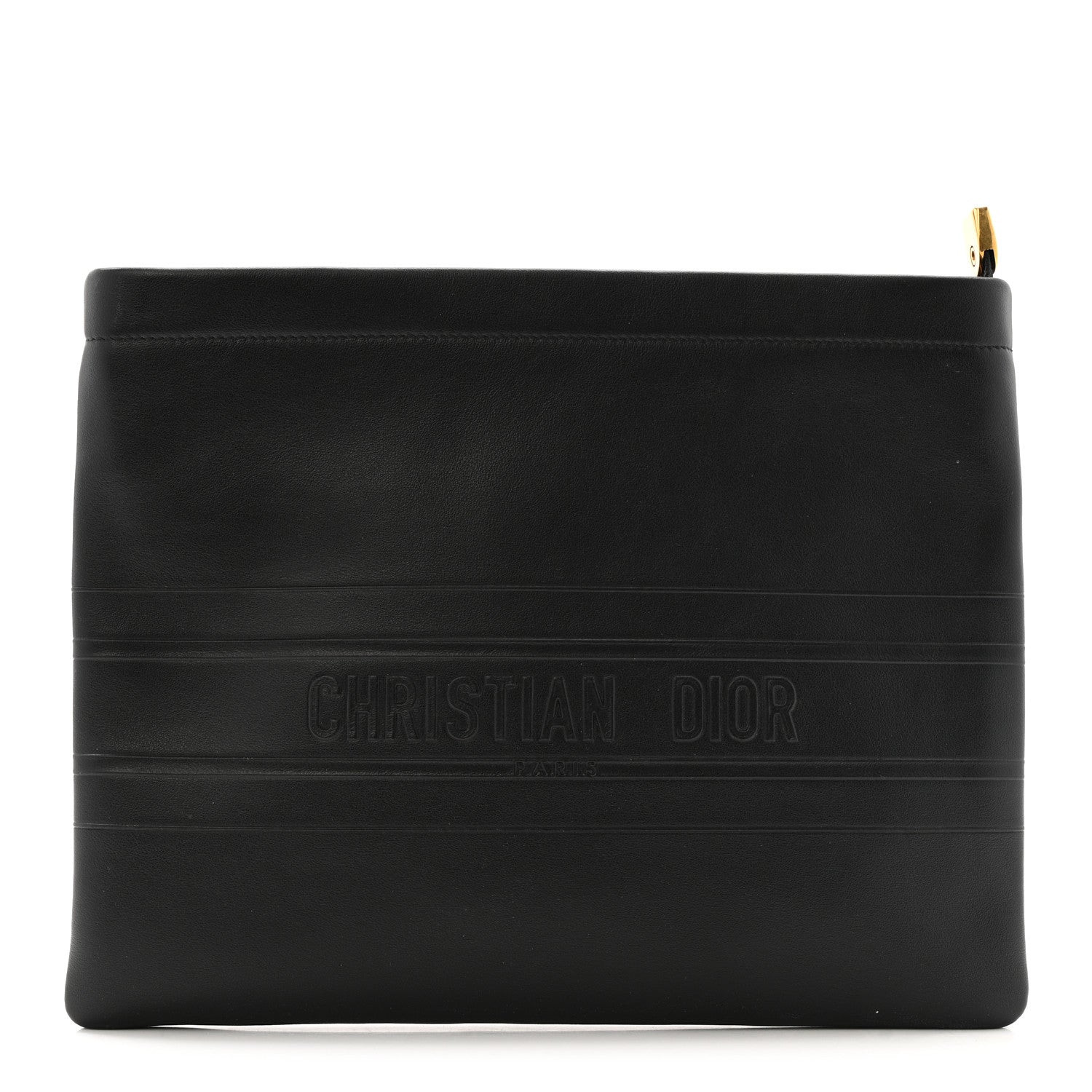 Christian Dior Calfskin Medium Diordouble Zip Pouch Black 1 of 10