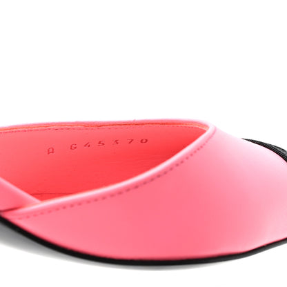 Chanel Lambskin Grosgrain Cap Toe CC Slingback Pumps 37 Coral Black 9 of 10