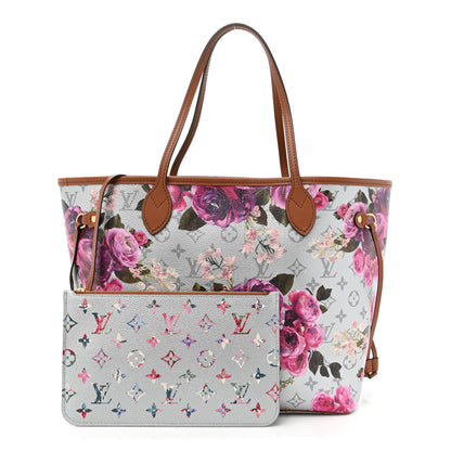 Louis Vuitton Metallic Monogram LV Garden Neverfull MM Silver 1 of 10