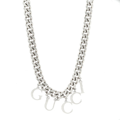 Gucci Metal Script Choker Necklace Silver 1 of 5