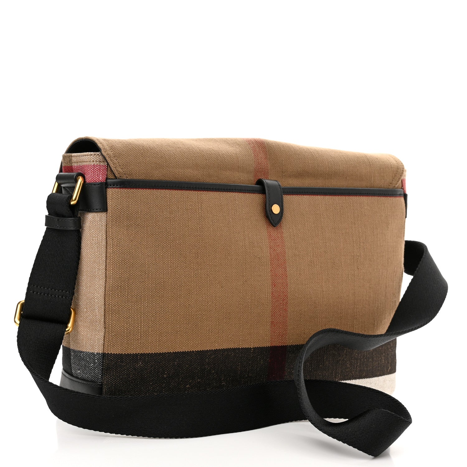 Burberry Canvas Mega Check Large Baildon Messenger Bag Black 3 of 10