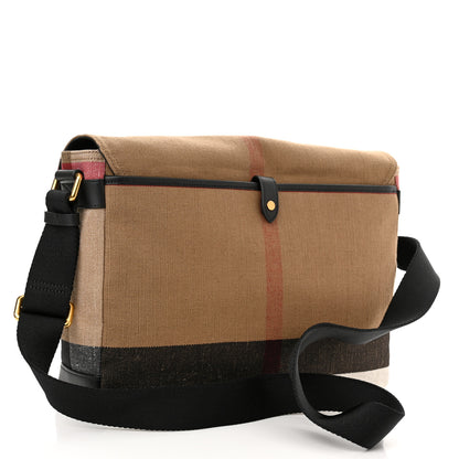 Burberry Canvas Mega Check Large Baildon Messenger Bag Black 3 of 10