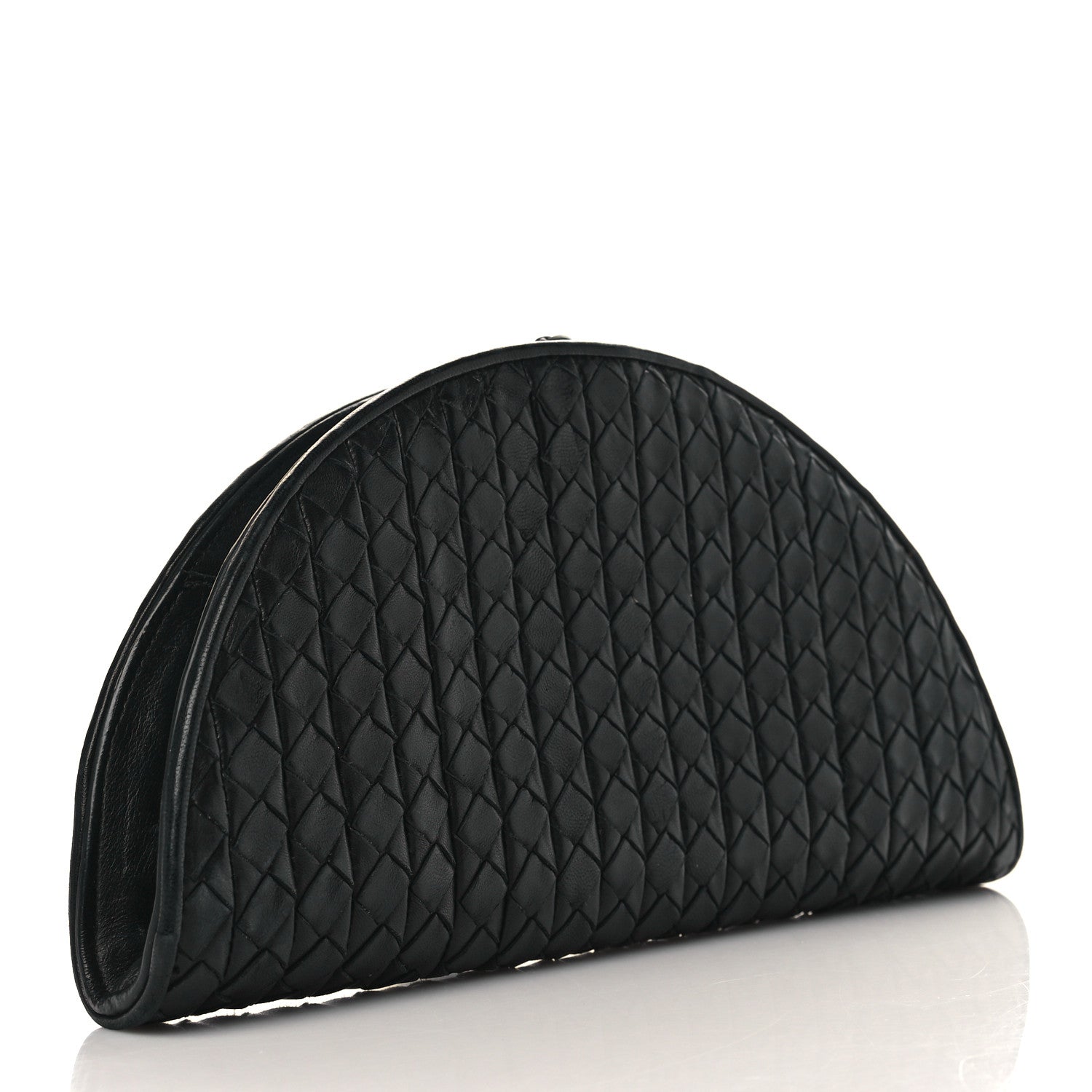 Bottega Veneta Calfskin Intrecciato Knot Clutch Black 3 of 6