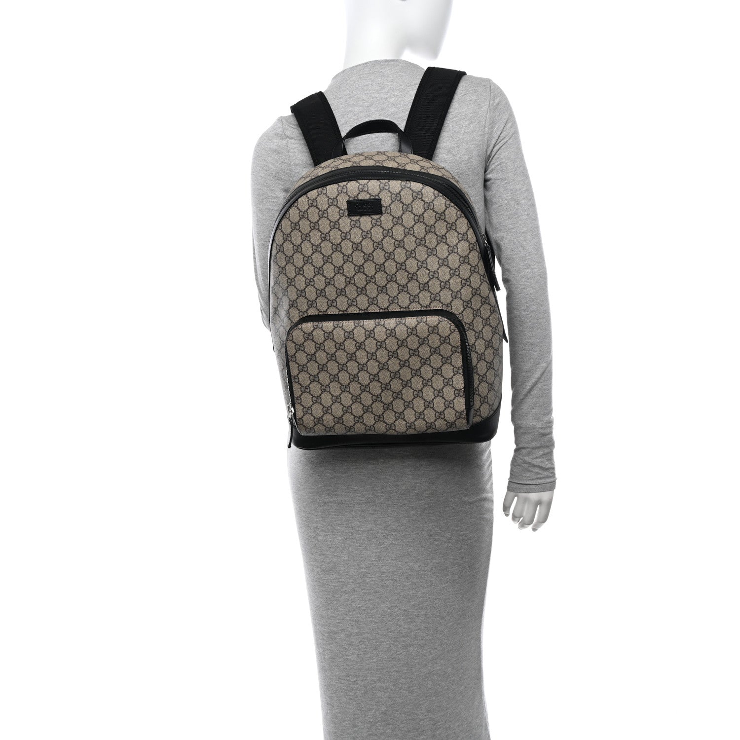 Gucci GG Supreme Monogram Medium Backpack Black 2 of 13