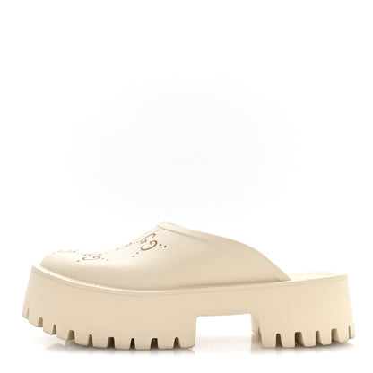 Gucci Rubber Monogram GG Go Through Platform Slide Clogs 41 Mystic White 1 of 8
