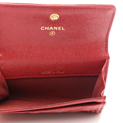 Chanel Caviar Quilted Boy Flap Card Holder Wallet Red 5 of 10
