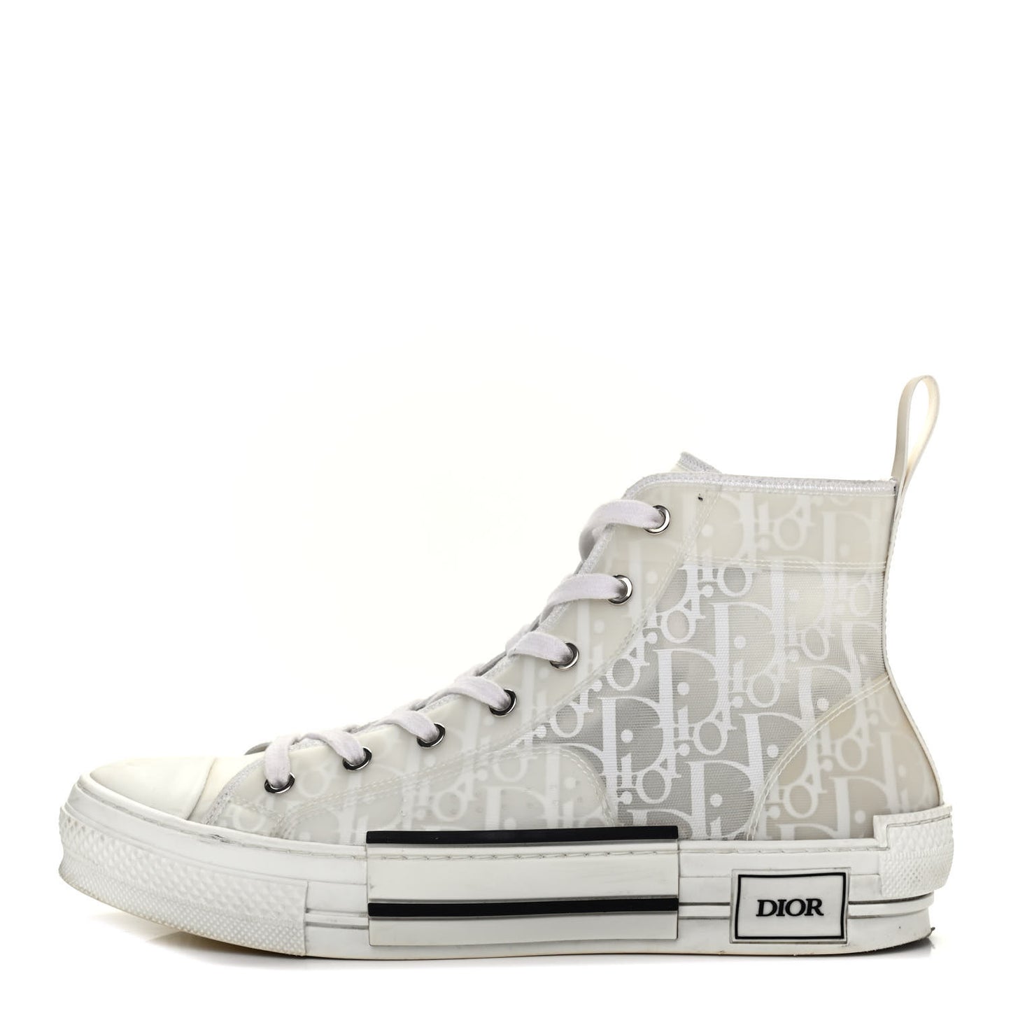 Technical Canvas Oblique Mens B23 High Top Sneakers 41 White