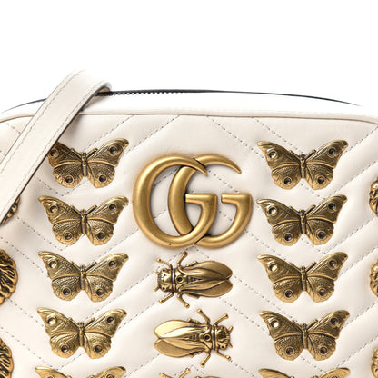 Gucci Calfskin Matelasse Animal Studs Small GG Marmont Chain Shoulder Bag White 11 of 11