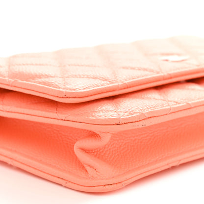 Chanel Caviar Quilted Wallet on Chain WOC Coral 9 of 12
