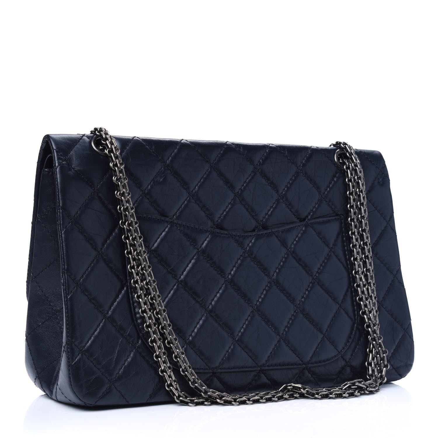 Chanel Aged Calfskin Quilted 2.55 Reissue 227 Flap Navy Blue 2 of 12