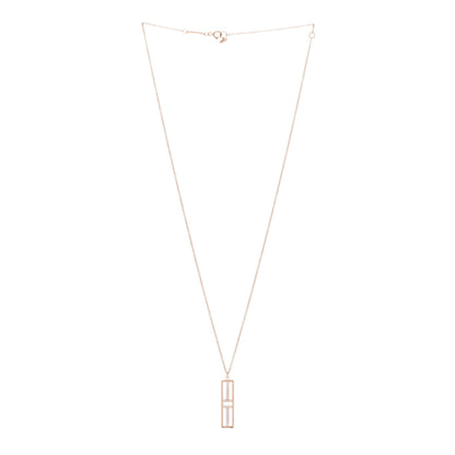 Tiffany 18K Rose Gold Diamond Tiffany T Two Open Vertical Bar Pendant Necklace 3 of 7