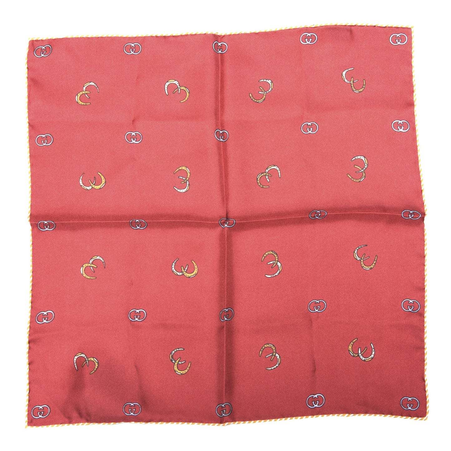 Silk Twill Poket Logos Pocket Square Red