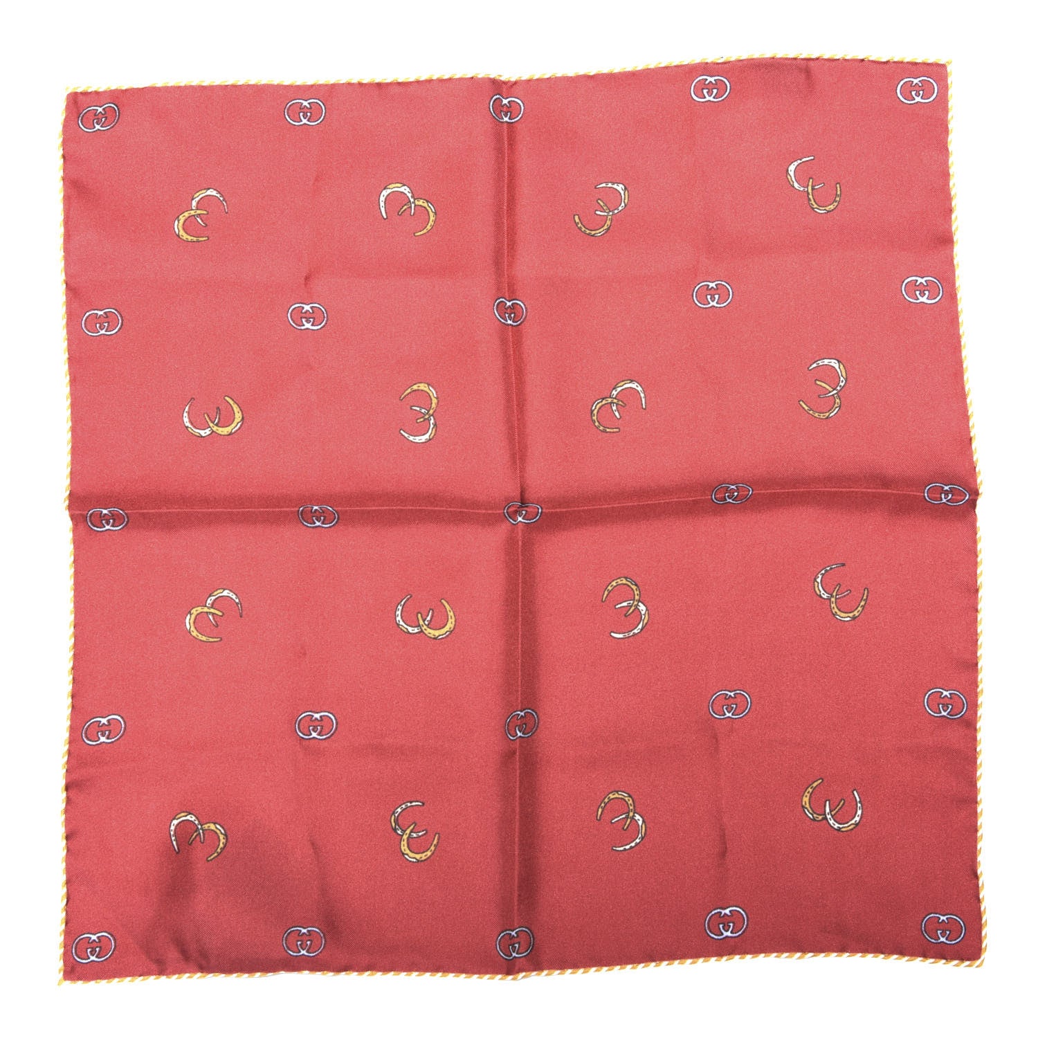 Gucci Silk Twill Poket Logos Pocket Square Red 1 of 3