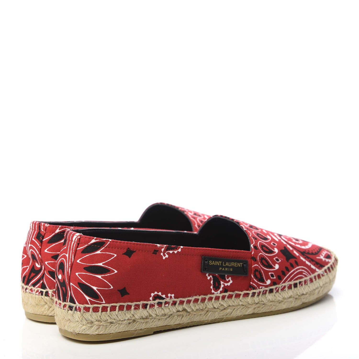 Saint Laurent Bandana Print Canvas Espadrilles 38.5 Red 4 of 8