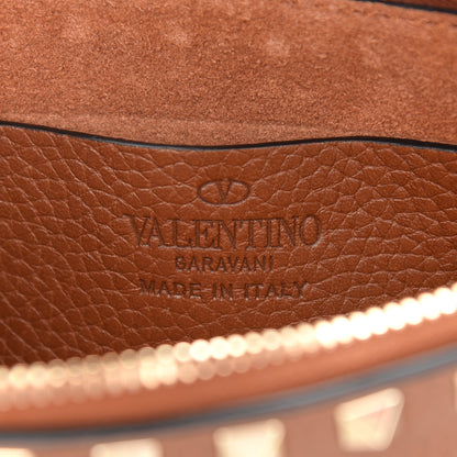 Valentino Garavani Pebbled Calfskin Rockstud Chain Pouch Shoulder Bag Bright Cognac 6 of 9