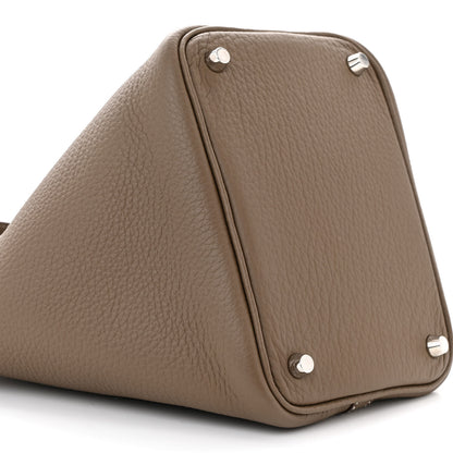 Hermes Taurillon Clemence Picotin Lock 18 PM Etoupe 9 of 10