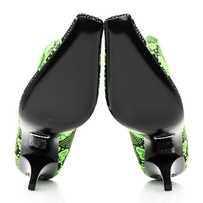 Gucci Technical Jersey Knit GG Monogram Square G 75mm Ankle Boots 36 Black Neon Green 5 of 7