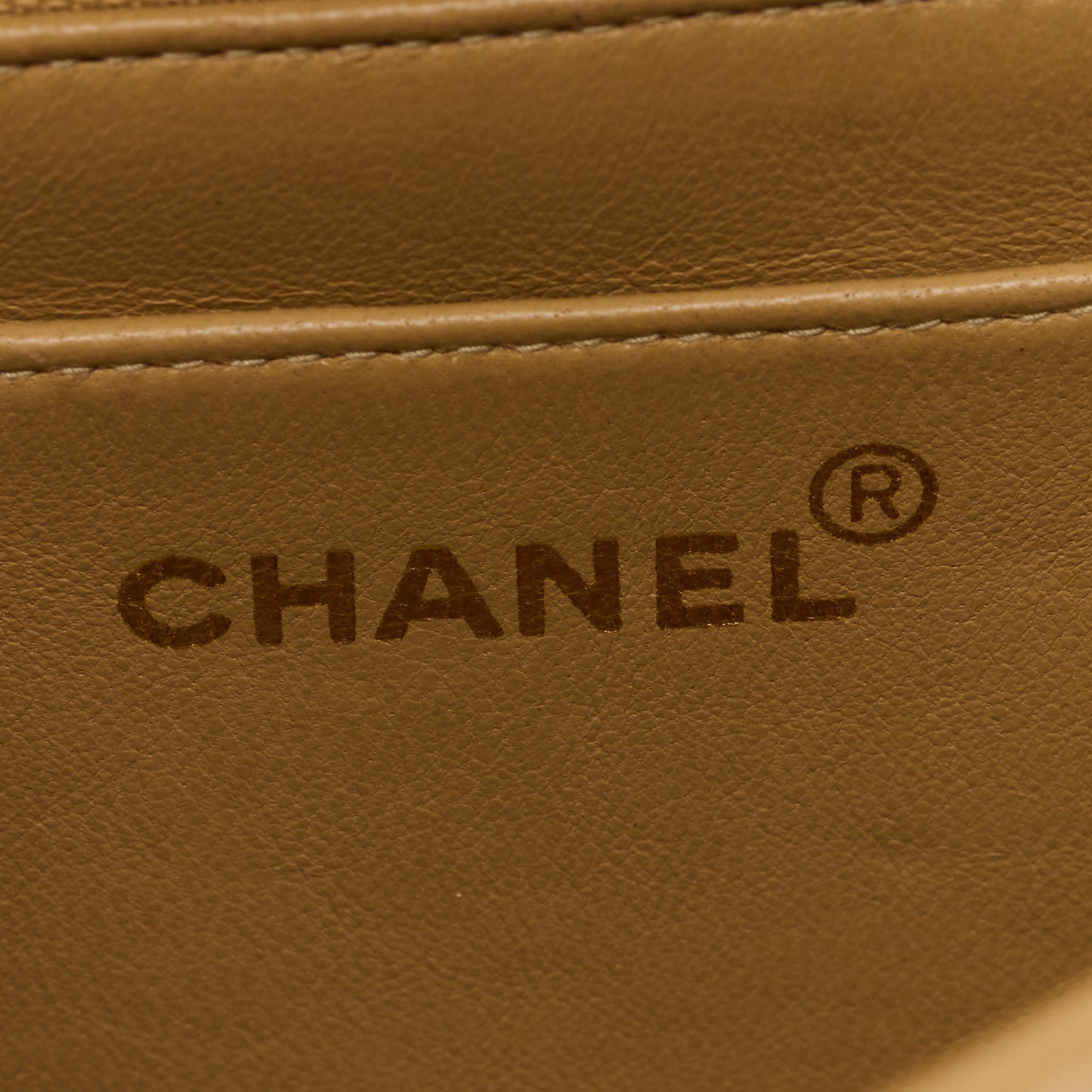 Lambskin Quilted Small Single Flap Beige