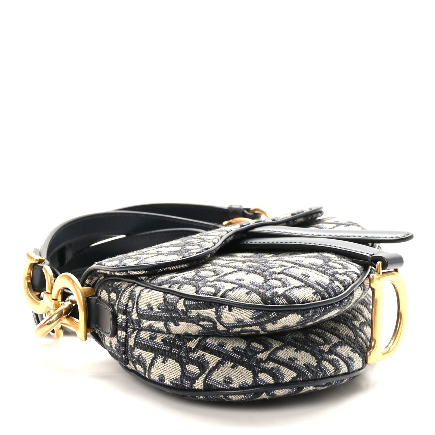 Oblique Mini Saddle Bag With Strap Blue