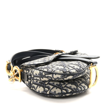 Christian Dior Oblique Mini Saddle Bag With Strap Blue 4 of 10