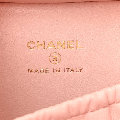 Chanel Glazed Calfskin Quilted Small Top Handle Vanity Case Light Pink 7 of 12
