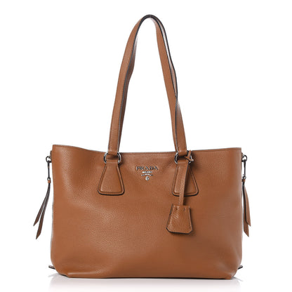 Prada Vitello Daino Side Zip Tote Cannella 1 of 8
