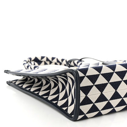 Prada Jacquard Saffiano Triangolo Symbole Embroidered Large Tote Baltico Talco 8 of 9