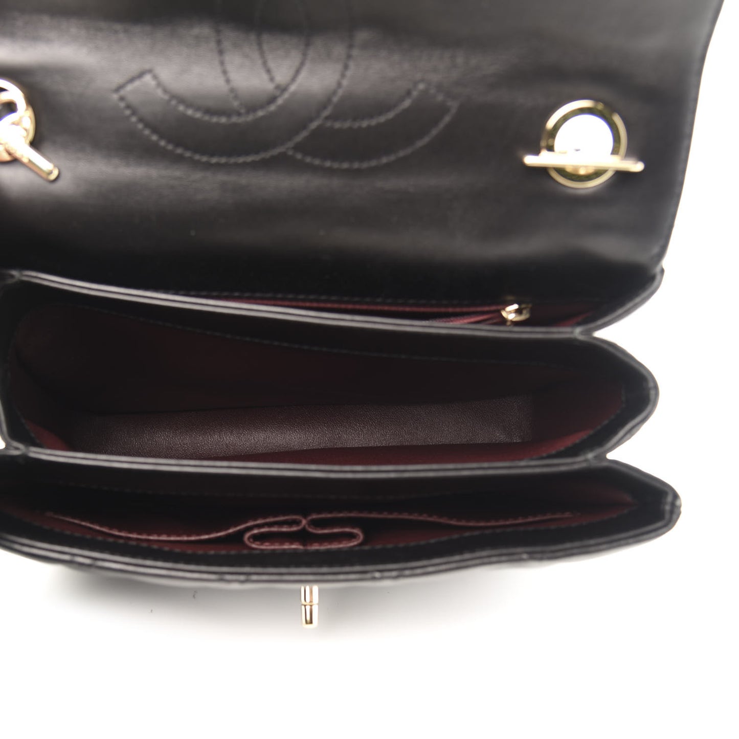Lambskin Quilted Small Trendy CC Dual Handle Flap Bag Black