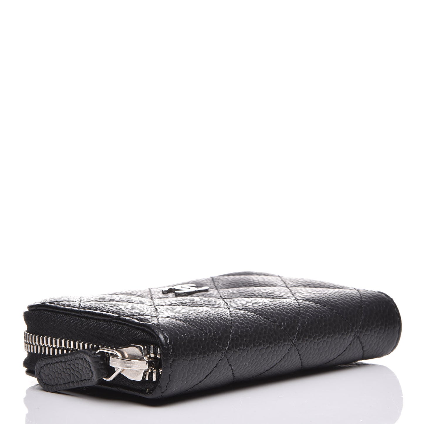 Caviar Quilted Zip Coin Purse Black