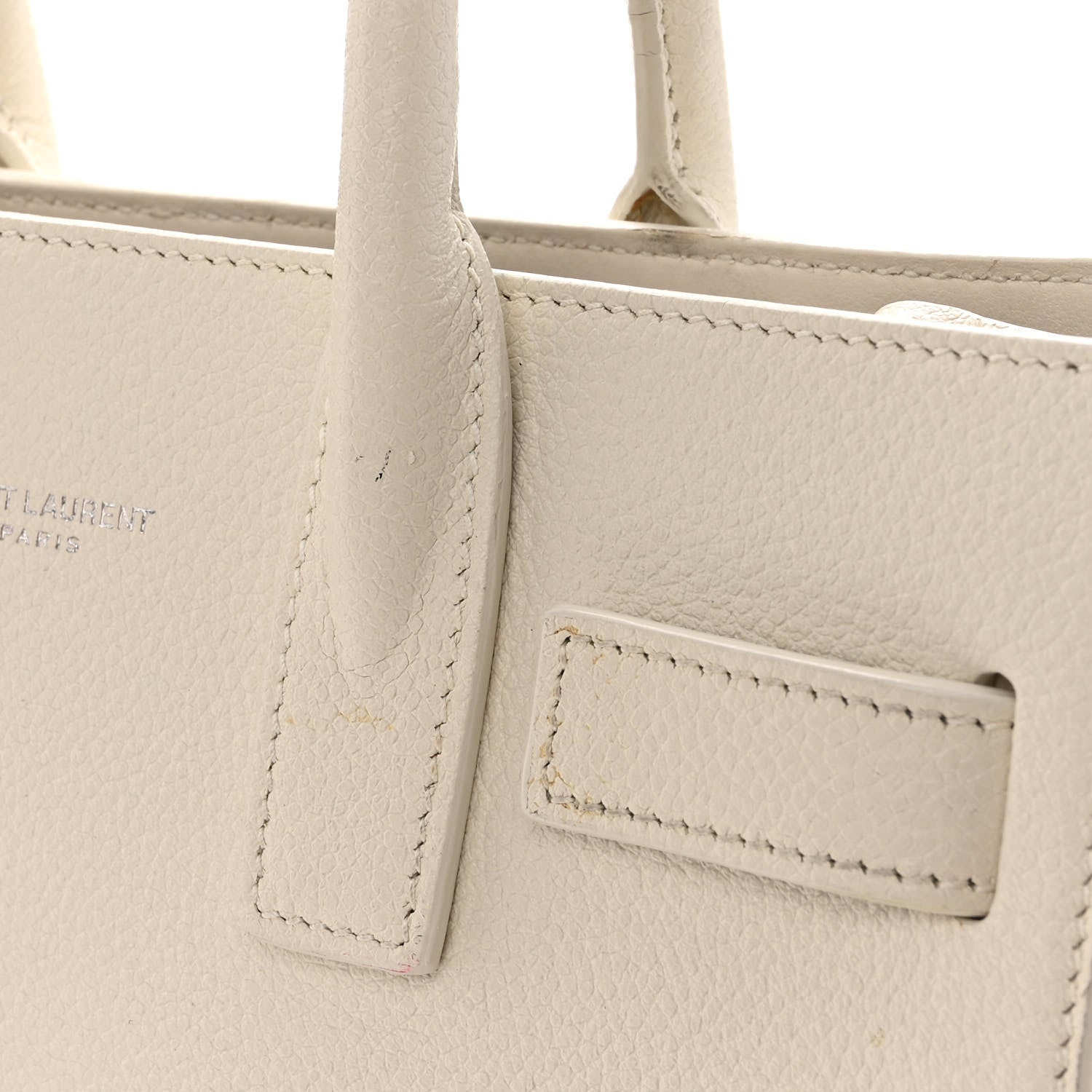 Saint Laurent Grained Calfskin Nano Sac de Jour Dove White 11 of 14