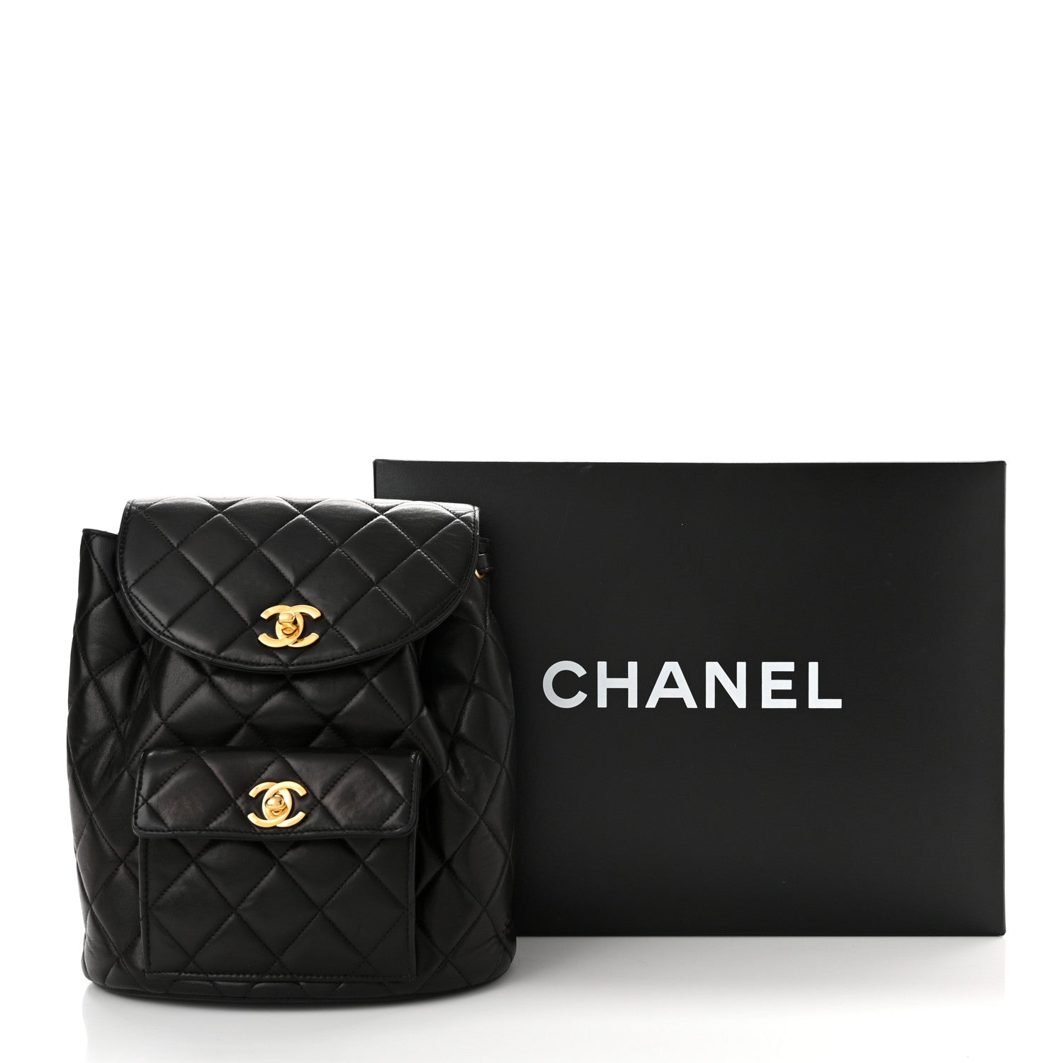 Chanel Lambskin Quilted Backpack Black 10 of 10