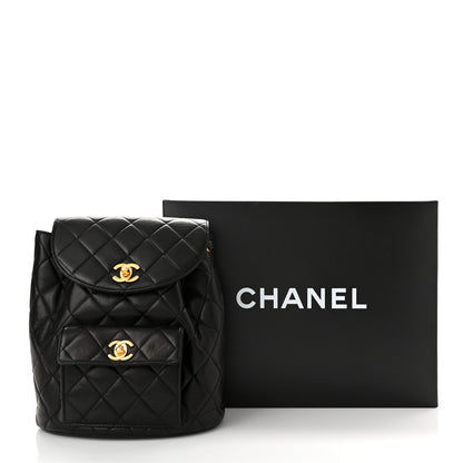 Chanel Lambskin Quilted Backpack Black 10 of 10