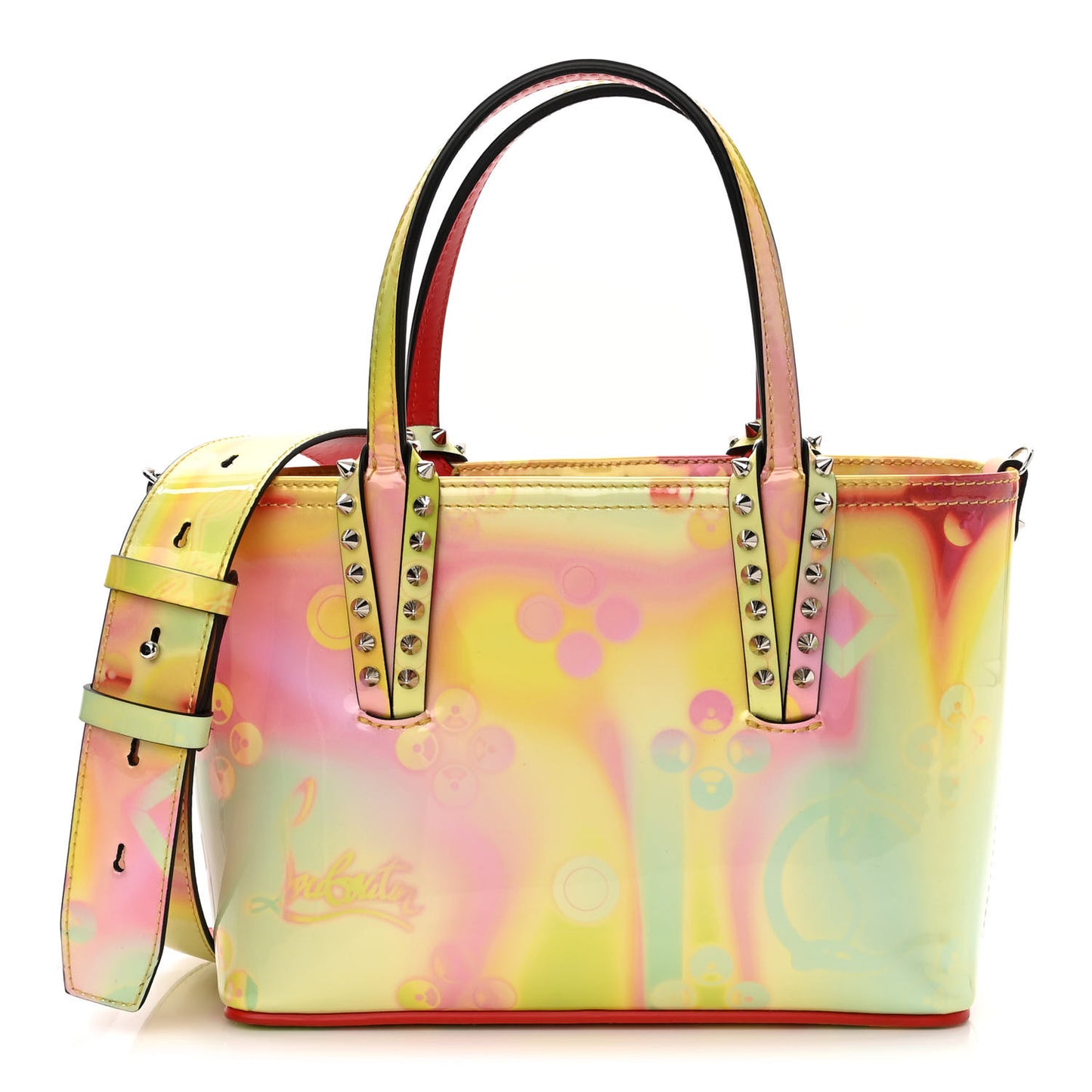 Patent Calfskin Loubinthesky Small Cabata Tote Multicolor