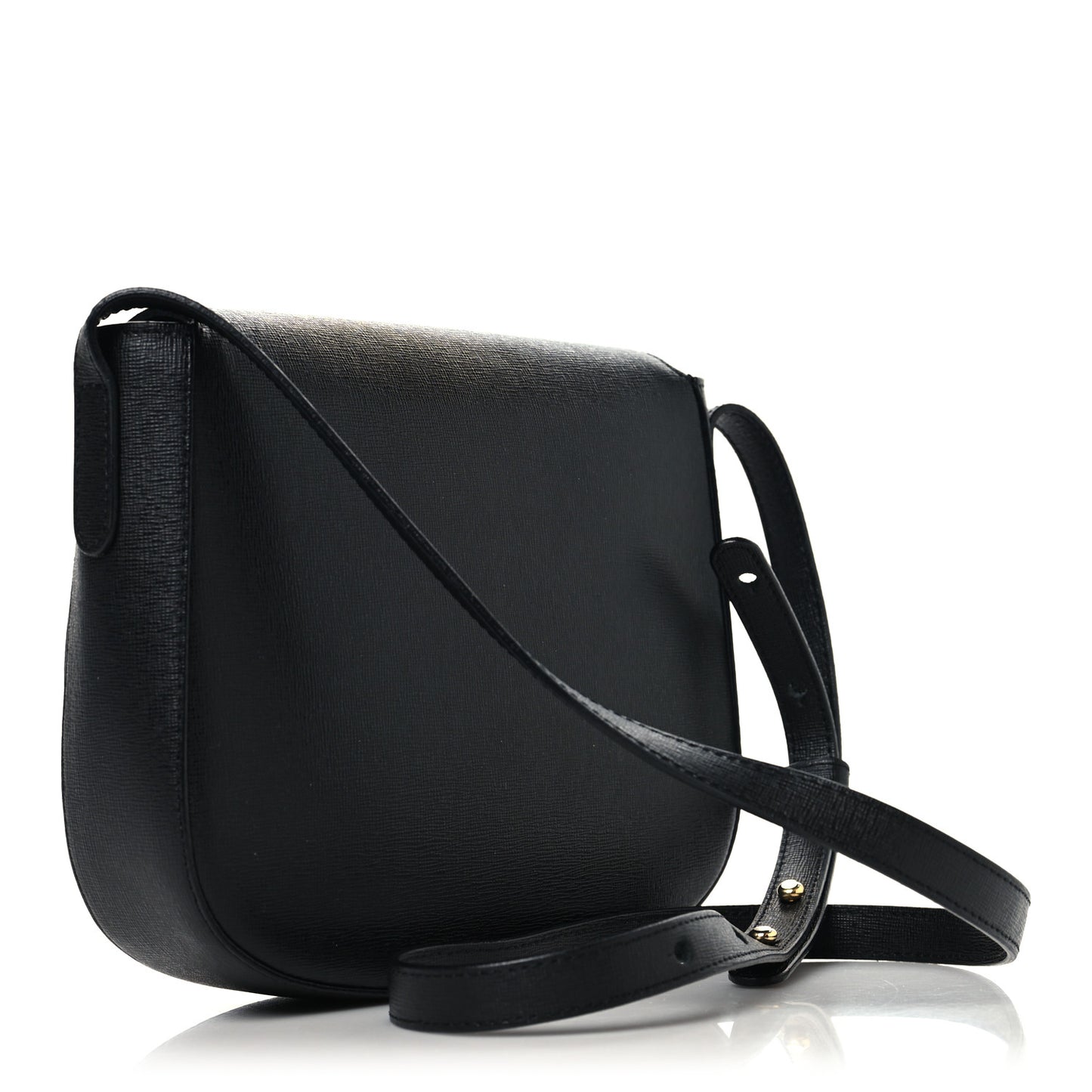 Calfskin Flap Crossbody Bag Black