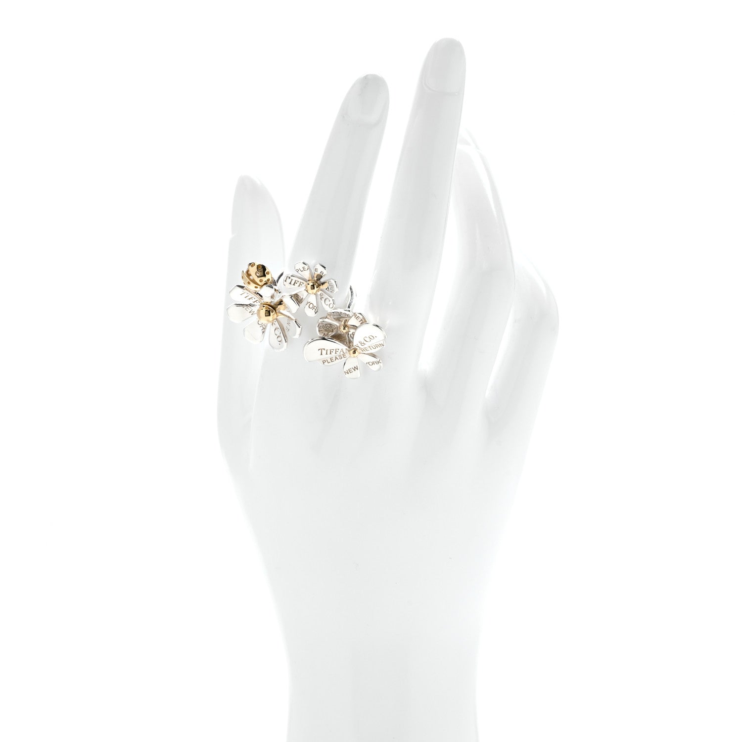 Tiffany Sterling Silver 18K Yellow Gold Return to Tiffany Love Bugs Ring 54 7 2 of 5