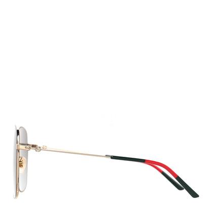 Gucci Web Rectangular Frame Interlocking G Sunglasses GG0394S Green Red 3 of 7