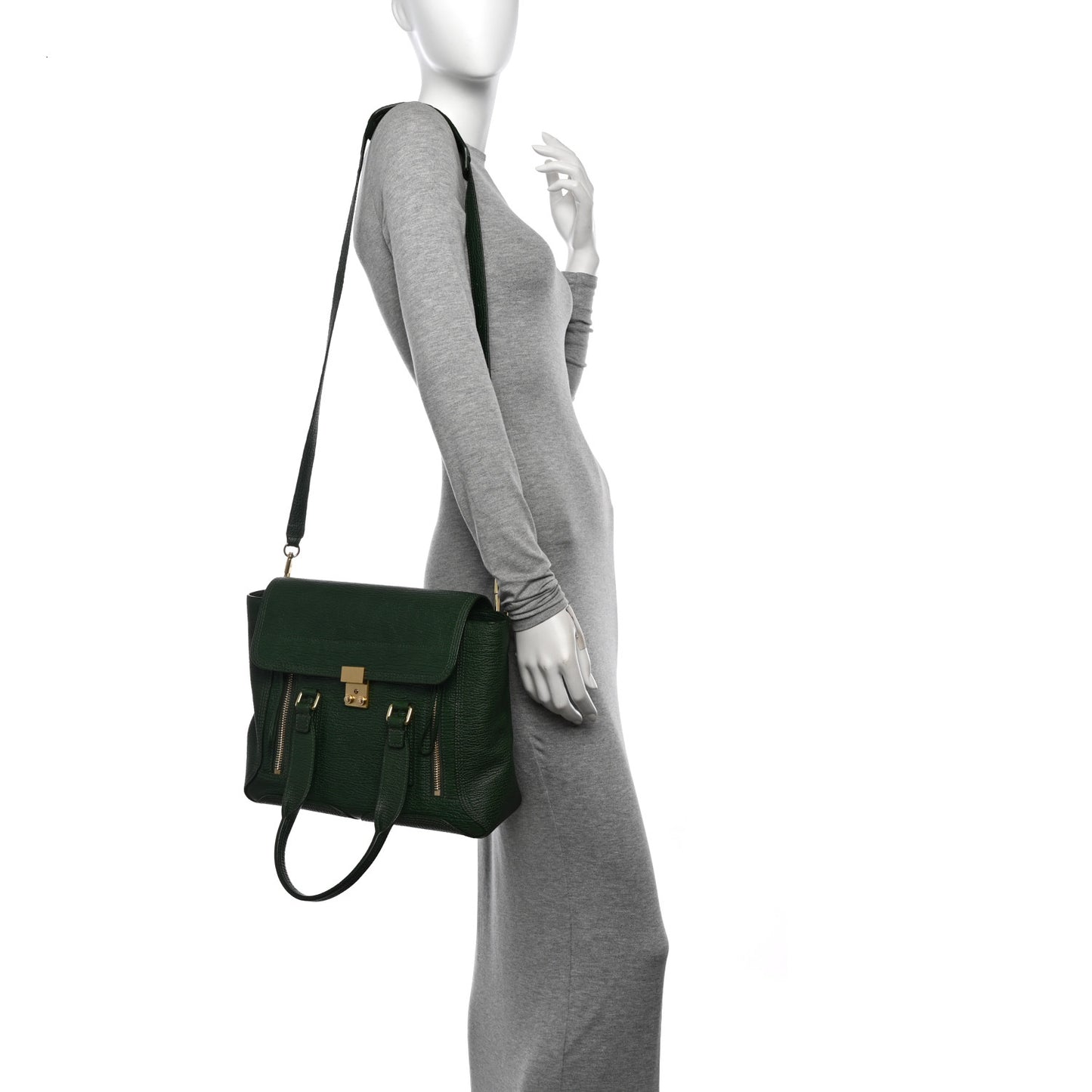 Textured Calfskin Medium Pashli Satchel Jade