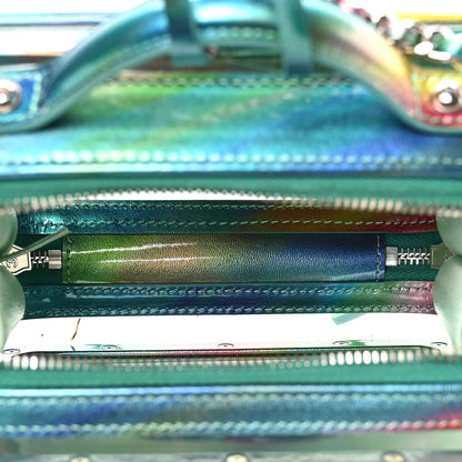 Chanel PVC Patent Calfskin Patent Lambskin Small CC Vanity Case Green 5 of 10