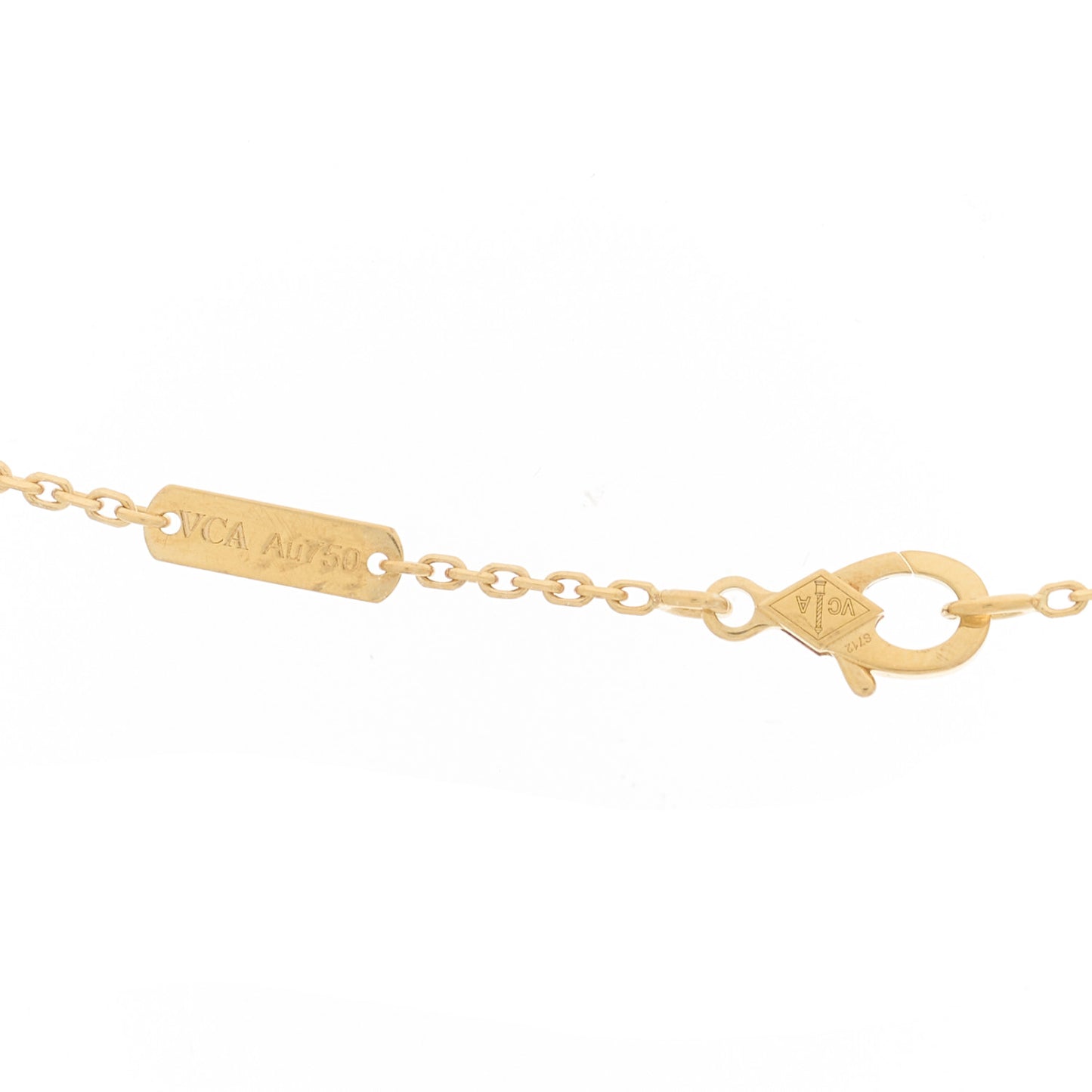 18K Yellow Gold Black Onyx Vintage Alhambra Pendant Necklace