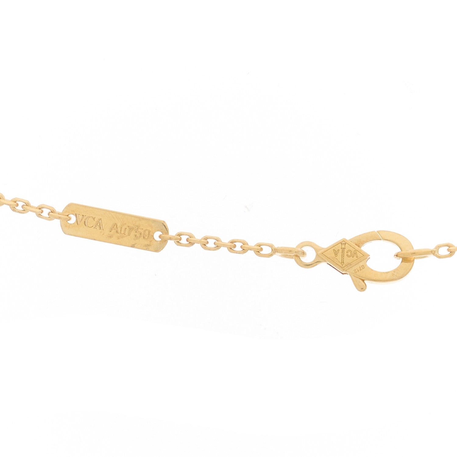 Van Cleef & Arpels 18K Yellow Gold Black Onyx Vintage Alhambra Pendant Necklace 4 of 5