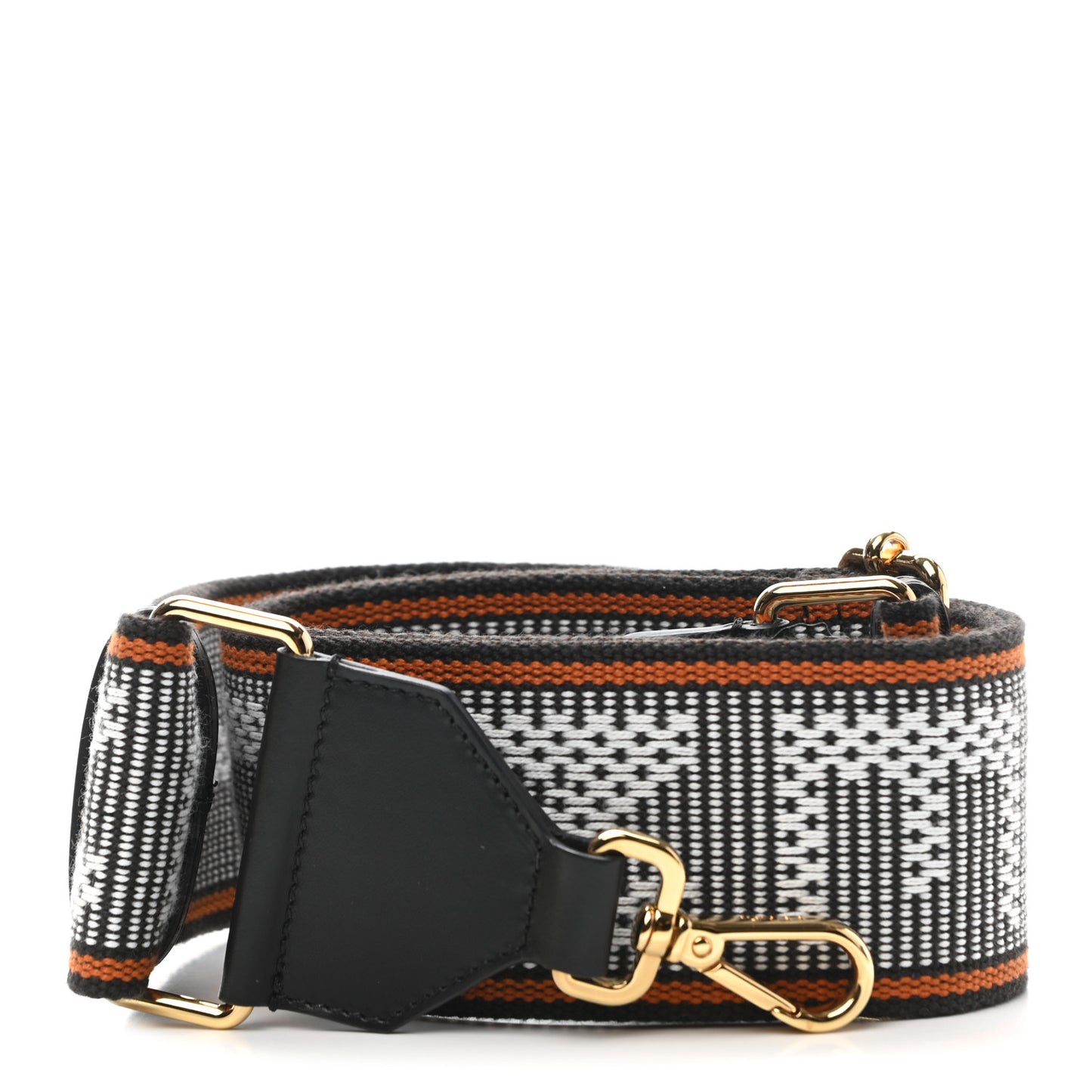 Cannete Ribbon Poly Vitello Century Logo Adjustable Strap You White Brandy Black