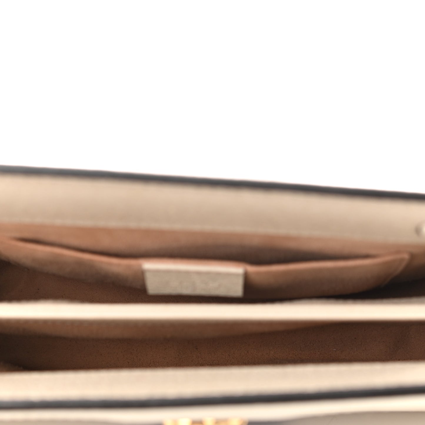 Textured Calfskin Web Small Ophidia Chain Shoulder Bag Mystic White