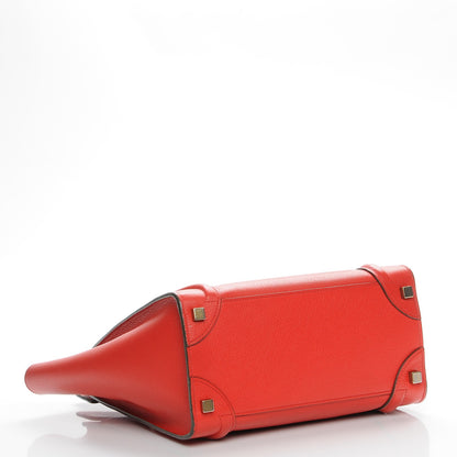 Celine Goatskin Micro Bi-Color Luggage Red 4 of 7