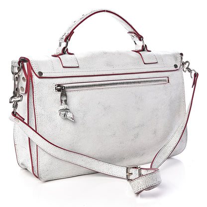 Proenza Schouler Crackle Calfskin PS1 Medium Satchel White 3 of 11