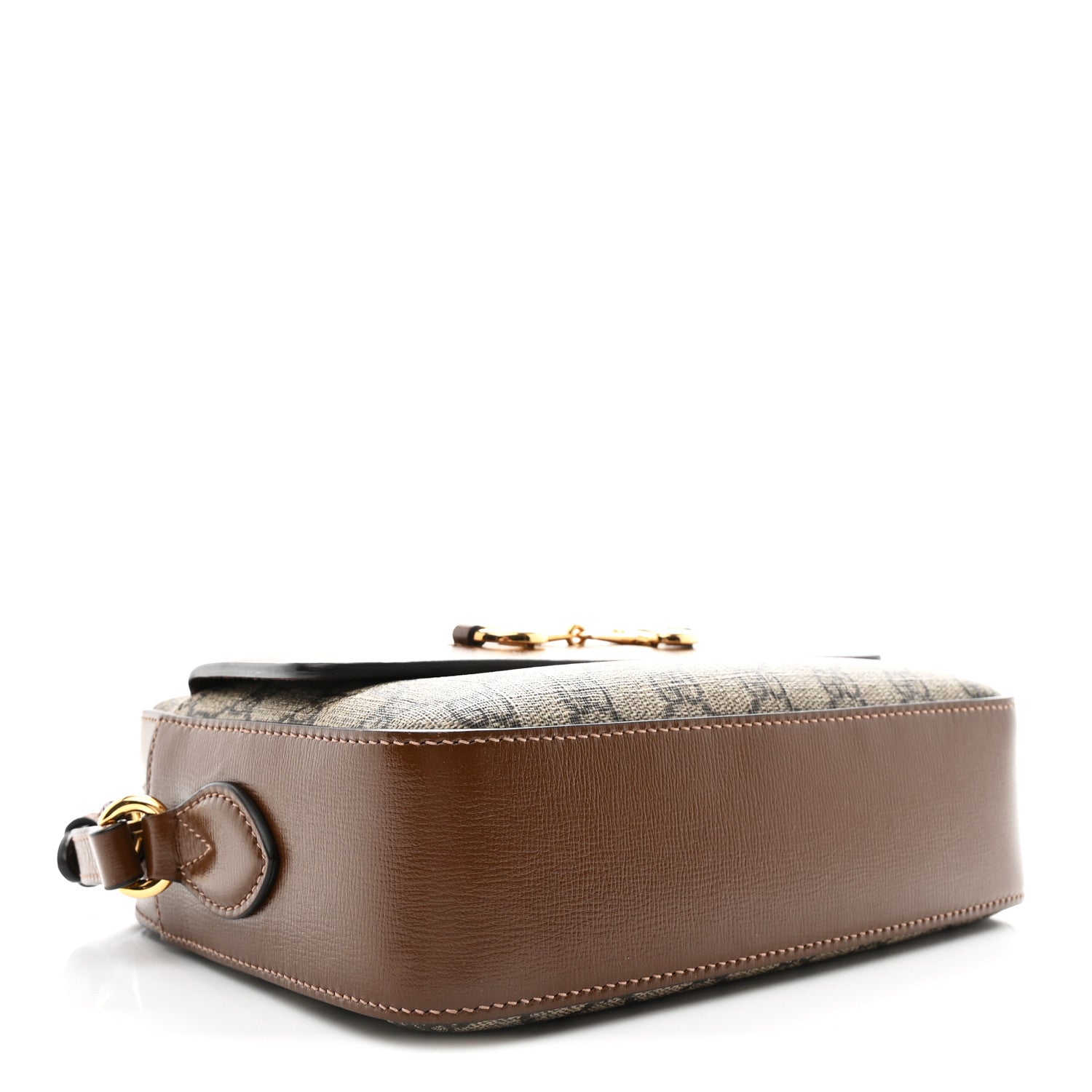 Gucci GG Supreme Monogram Small Horsebit 1955 Shoulder Bag Beige Brown Sugar 4 of 13