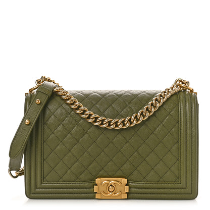 Chanel Caviar Quilted New Medium Boy Flap Khaki 1 of 11
