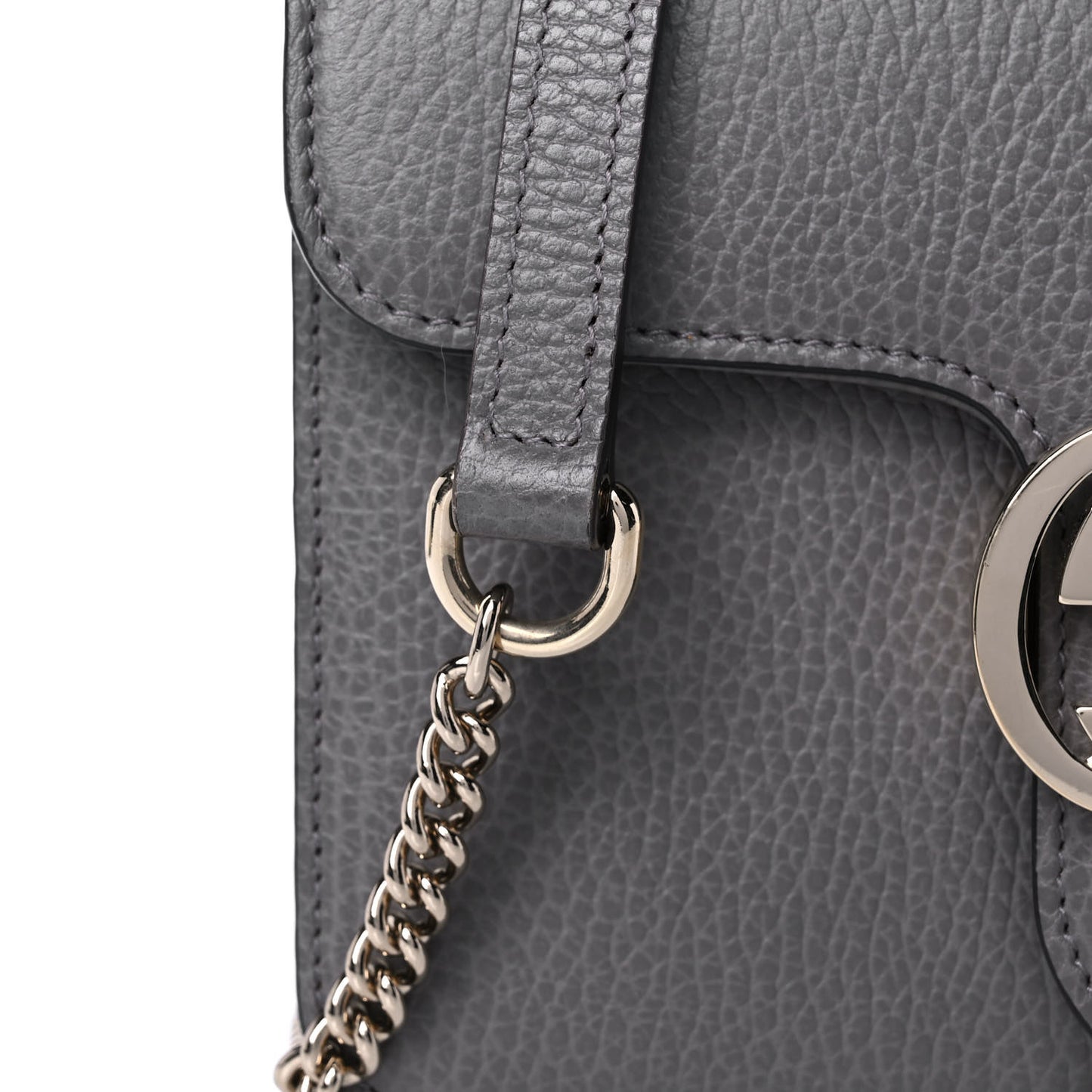 Dollar Calfskin Small Interlocking G Shoulder Bag Loess