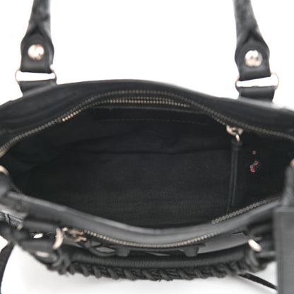 Balenciaga Matte Goatskin Rubber Covered Classic Hardware Mini City Black 5 of 13