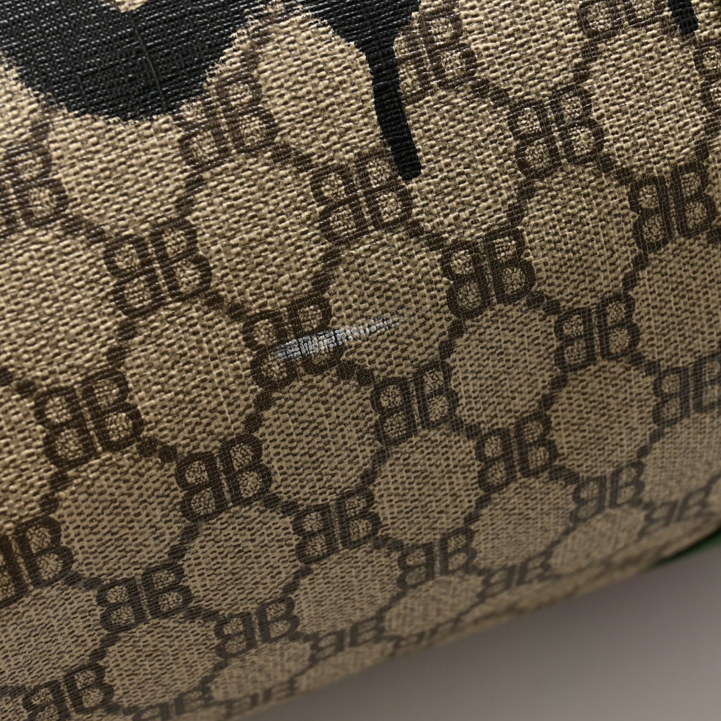 X BALENCIAGA BB Monogram Web Graffiti Medium Ophidia Carry-On Duffle Bag Beige New Acero