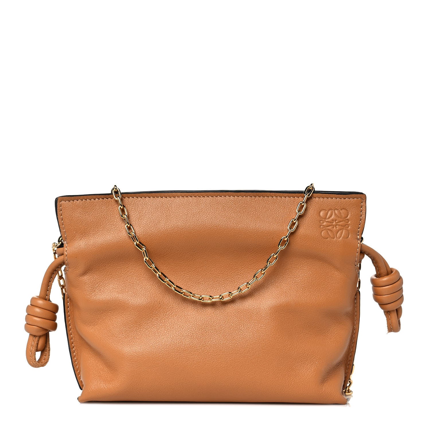 Loewe Calfskin Nano Flamenco Knot Clutch Warm Desert 1 of 8